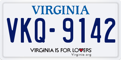 VA license plate VKQ9142