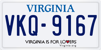 VA license plate VKQ9167