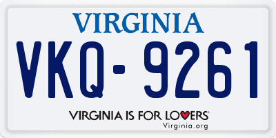 VA license plate VKQ9261