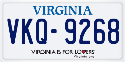 VA license plate VKQ9268