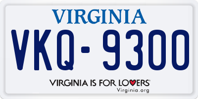 VA license plate VKQ9300