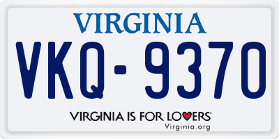 VA license plate VKQ9370
