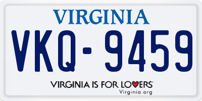 VA license plate VKQ9459