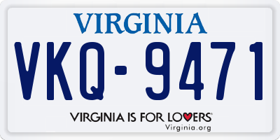 VA license plate VKQ9471