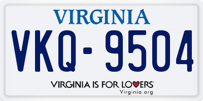 VA license plate VKQ9504