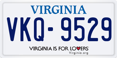 VA license plate VKQ9529
