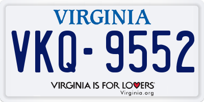 VA license plate VKQ9552