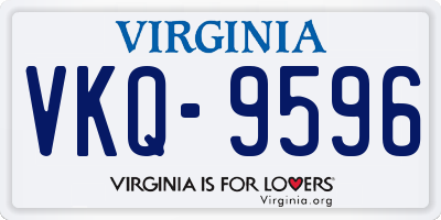 VA license plate VKQ9596