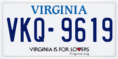 VA license plate VKQ9619