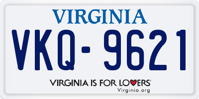 VA license plate VKQ9621