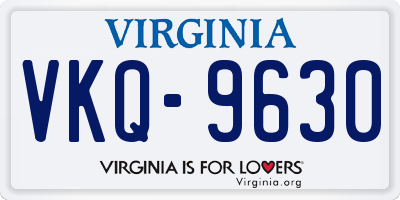 VA license plate VKQ9630