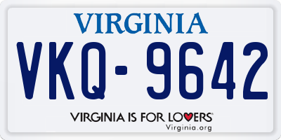 VA license plate VKQ9642