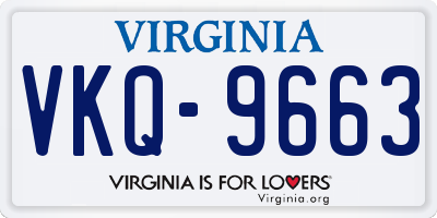 VA license plate VKQ9663