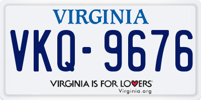 VA license plate VKQ9676