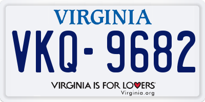 VA license plate VKQ9682