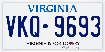 VA license plate VKQ9693