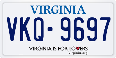 VA license plate VKQ9697
