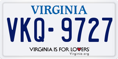 VA license plate VKQ9727