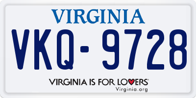 VA license plate VKQ9728