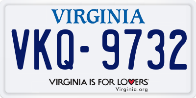 VA license plate VKQ9732