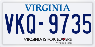 VA license plate VKQ9735