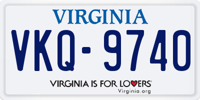 VA license plate VKQ9740