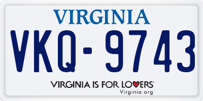 VA license plate VKQ9743