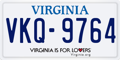 VA license plate VKQ9764