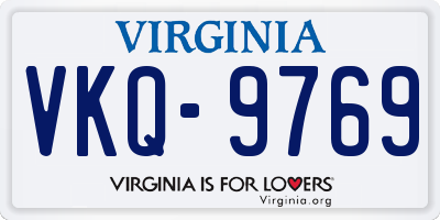 VA license plate VKQ9769