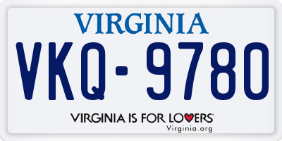 VA license plate VKQ9780