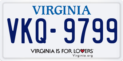 VA license plate VKQ9799