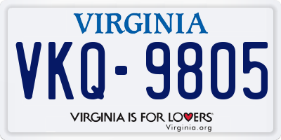 VA license plate VKQ9805