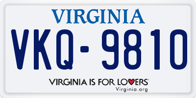 VA license plate VKQ9810