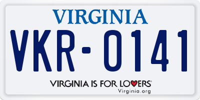 VA license plate VKR0141