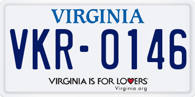 VA license plate VKR0146