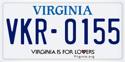 VA license plate VKR0155
