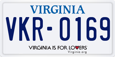 VA license plate VKR0169