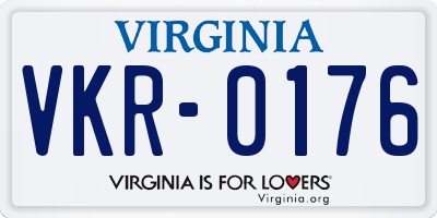 VA license plate VKR0176