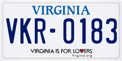 VA license plate VKR0183