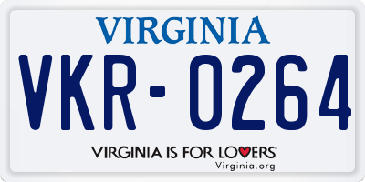VA license plate VKR0264