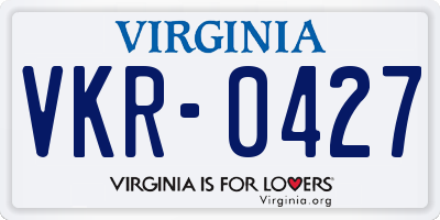 VA license plate VKR0427