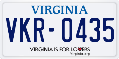 VA license plate VKR0435