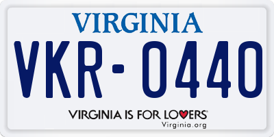 VA license plate VKR0440