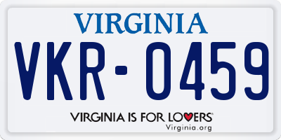 VA license plate VKR0459