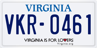 VA license plate VKR0461