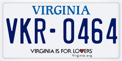 VA license plate VKR0464