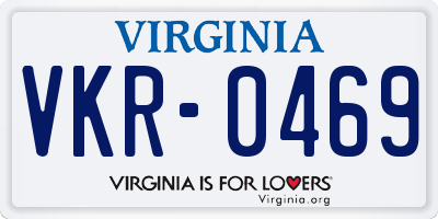 VA license plate VKR0469