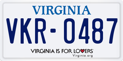 VA license plate VKR0487
