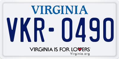 VA license plate VKR0490