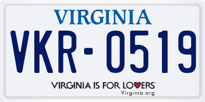 VA license plate VKR0519